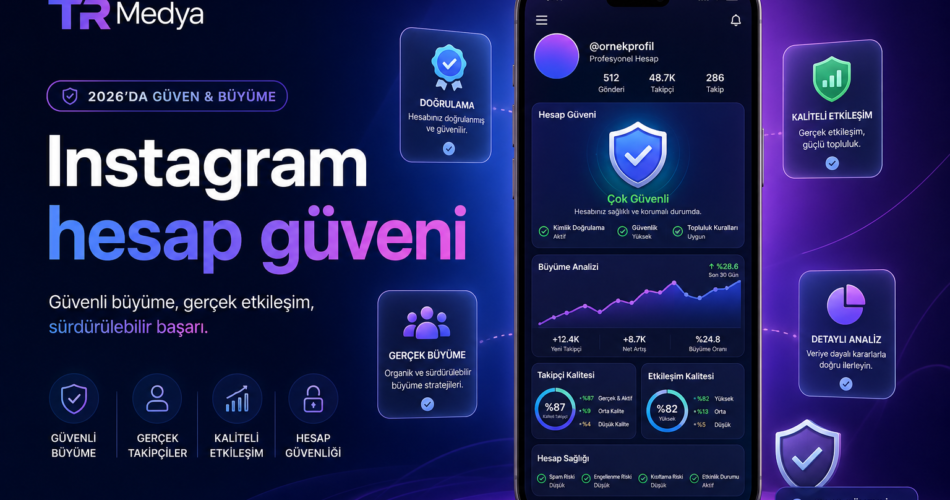Instagram hesap güveni için profil ve etkileşim kontrol paneli